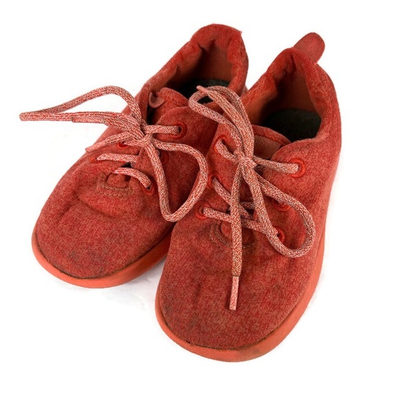Allbirds Kid’s Smallbirds Wool Runners Lace Up Sneakers in Orange - Picture 1 of 8